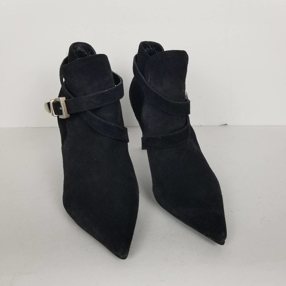 Saint Laurent black suede heeled booties, size 37 - Picture 3 of 9
